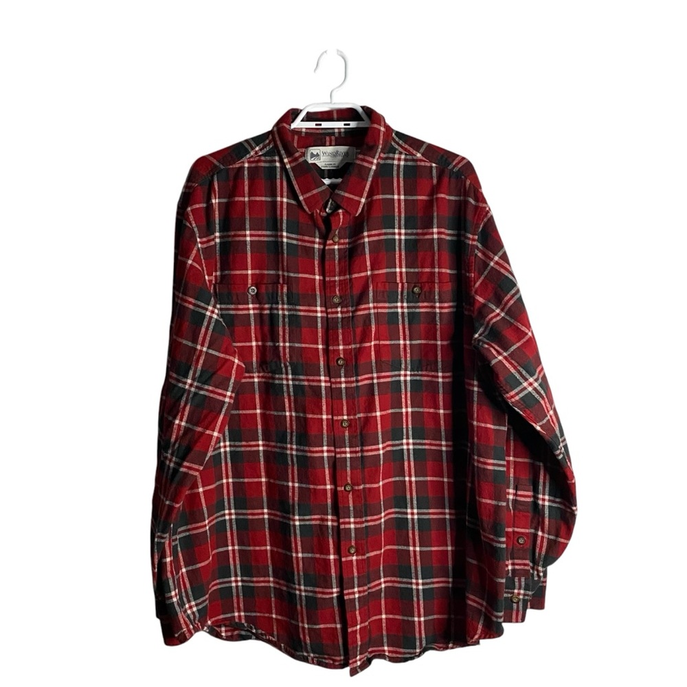 Wind River Men's Red Buffalo Plaid Classic Fit Button-Down Shirt